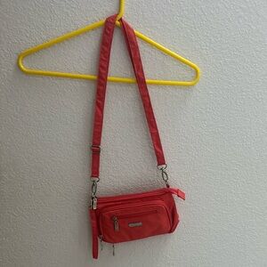 Baggallini Red Crossbody Bag with Yellow Interior